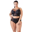 Cottelli Plus Size - pántos-csipkés női alsó (fekete)