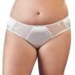 Cottelli Plus Size - hímzett-csipkés női alsó (fehér)