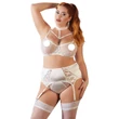 Cottelli Plus Size - hímzett-csipkés női alsó (fehér)