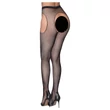Cottelli Legwear - nyitott, csillogó harisnya (fekete, S-L)