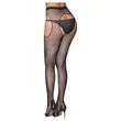 Cottelli Legwear - nyitott, csillogó harisnya (fekete, S-L)