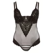 Cottelli Plus Size - Bársonyos, variálható body (fekete)