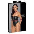 Cottelli Bondage - fényes body és kar bilincs (fekete)