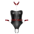 Cottelli Bondage - fényes body és kar bilincs (fekete)