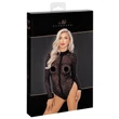 Noir - leopárd mintás, hosszúujjú body (fekete)