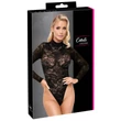 Cottelli - hosszú ujjú csipke body (fekete) - S-2XL