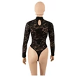 Cottelli - hosszú ujjú csipke body (fekete) - S-2XL