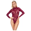 Cottelli - átlátszó csipke body (piros)