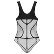 Obsessive B336 - átlátszó, nyitott necc body (fekete) - S-L