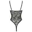 Cottelli - átlátszó, nyitott csipke body (fekete)