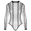 Cottelli - csíkos nyitott body (fekete) - S-L