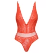 Cottelli - keresztpántos csipke body (piros)
