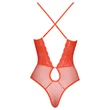 Cottelli - keresztpántos csipke body (piros)