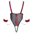Cottelli Bondage - pántos nyitott body lánccal (fekete)