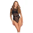Cottelli - áttetsző csipkés body (fekete)