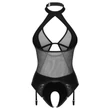 Obsessive Dominna - áttetsző, fényes hatású body (fekete)