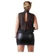 Cottelli Plus Size - fényes chiffon ruha (fekete)
