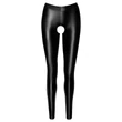 Noir - nyitott, fényes leggings (fekete)