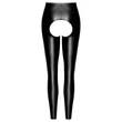 Noir - nyitott, fényes leggings (fekete)