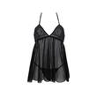 Passion Eco Kerria - csipke babydoll és tanga (fekete)