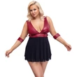 Cottelli Bondage Plus Size - babydoll (piros-fekete)