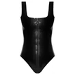 LATEX - végig cipzáras latex body (fekete)