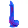 Inkipus - herés szilikon dildó - 18 cm (kék-pink)