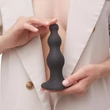 Strap-on-me Beads S - gyöngyös, tapadókorongos dildó (fekete)