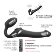 Strap-on-me S - felcsatolható, léghullámos vibrátor - (fekete)
