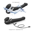 Strap-on-me S - felcsatolható, léghullámos vibrátor - (fekete)