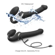 Strap-on-me M - léghullámos felcsatolható vibrátor (fekete)