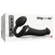 Strap-on-me M - léghullámos felcsatolható vibrátor (fekete)