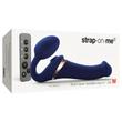 Strap-on-me M - felcsatolható, léghullámos vibrátor - közepes (kék)