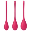 Satisfyer Yoni Power 1 - gésagolyó szett (piros, 3 részes)