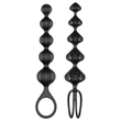 Satisfyer Love Beads - gyöngyös anál dildó szett (fekete)