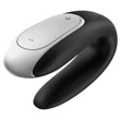 Satisfyer Double Fun - okos, vízálló párvibrátor (fekete)