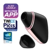 Satisfyer Love Triangle - App-vezérelt léghullámos csiklóizgató (fekete)