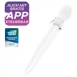 Satisfyer Double Wand-er - App-vezérelt masszírozó vibrátor (fehér)