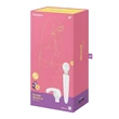 Satisfyer Double Wand-er - App-vezérelt masszírozó vibrátor (fehér)