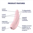 Satisfyer Curvy 2+ - App-vezérelt léghullámos csiklóizgató (pink)