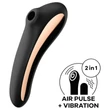 Satisfyer Dual Kiss - akkus hüvelyi és csikló vibrátor (fekete)
