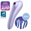 Satisfyer Dual Pleasure - App-vezérelt léghullámos 2in1 vibrátor (lila)