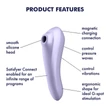 Satisfyer Dual Pleasure - App-vezérelt léghullámos 2in1 vibrátor (lila)