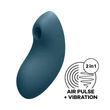 Satisfyer Vulva Lover 2 - akkus léghullámos csikló vibrátor (kék)