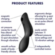 Satisfyer Curvy Trinity 2 - léghullámos 2in1 vibrátor (fekete)