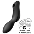 Satisfyer Curvy Trinity 2 - léghullámos 2in1 vibrátor (fekete)
