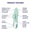 Satisfyer Air Pump Bunny 5 - App-vezérelt pumpálható vibrátor (menta)