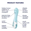 Satisfyer Air Pump Vibrator 5 - App-vezérelt (kék)
