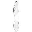 Satisfyer Dazzling Crystal 1 - kétvégű üveg dildó (átlátszó)