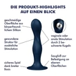 Satisfyer Double Ball-R - súlyozott dildó (kék)